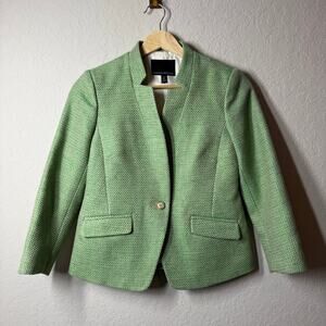 Banana Republic Women's Green‎ Tweed Blazer Petite Size 0 NEW